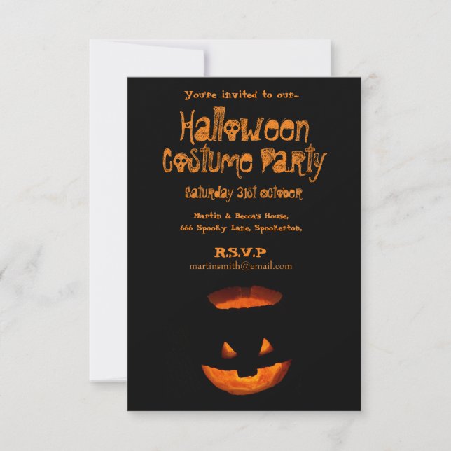 Invitación Calabaza brillante (Anverso)
