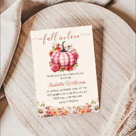 Invitación Calabaza Cae En El Amor Floral Baby Shower