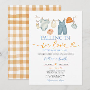 Invitación Calabaza Caída Ropa de Bebé Ducha de Bebé Otoño