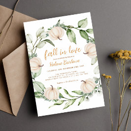 Invitación Calabaza Caída Vegetación Ducha Nupcial