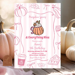 Invitación Calabaza con Especias de Otoño Rosa y Todo lo Buen