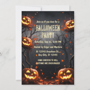 Invitación Calabaza con Halloween forestal
