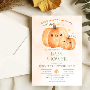 Invitación Calabaza Cuta En El Camino A Caer Baby Shower
