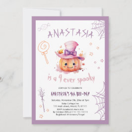 Invitación Calabaza Cute Halloween Bebé Niña 4º cumpleaños