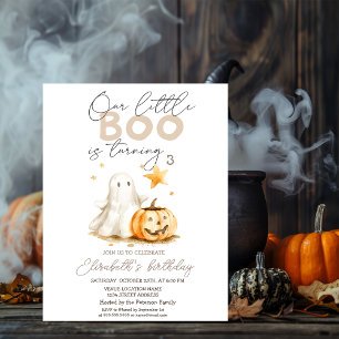Invitación Calabaza de acuarela Fantasma Boo lindo Halloween