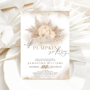 Invitación Calabaza de agua caída Boho Pampas Baby Shower