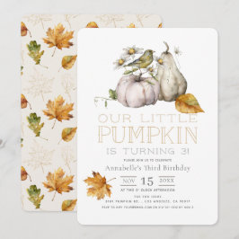 Invitación Calabaza de aves Caída Sale de Acuarela Cumpleaños