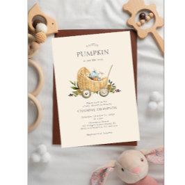 Invitación Calabaza De Baby Shower De Otoño En El Camino De L