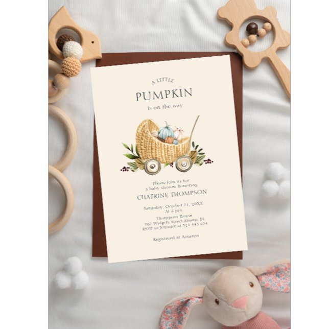 Invitación Calabaza De Baby Shower De Otoño En El Camino De L (Subido por el creador)