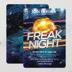 Invitación Calabaza de Bola de Disco Noche Extraña Fiesta de