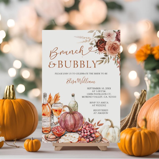 Invitación Calabaza de brunch, champán, ducha de novia (Subido por el creador)