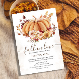 Invitación Calabaza de caída floral | Caída en el amor Ducha 