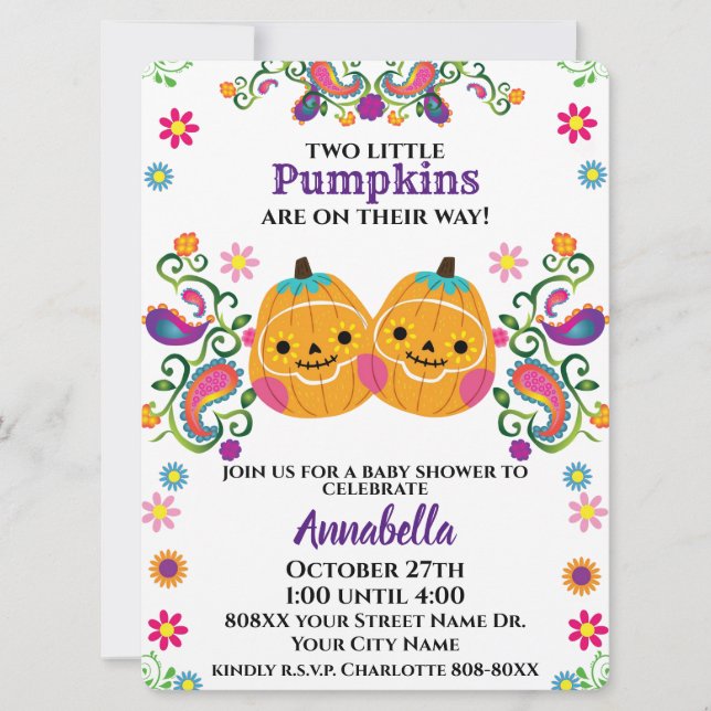 Invitación Calabaza de calabaza de azúcar suave Halloween Beb (Anverso)