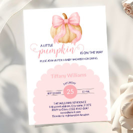 Invitación Calabaza de calabaza rosa ducha de bebé minimalist