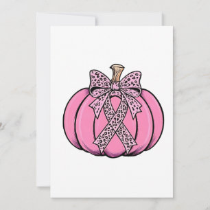 Invitación Calabaza de cara de cinta rosa Halloween cáncer de
