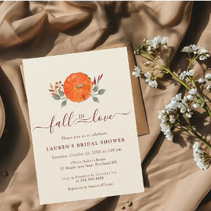Invitación Calabaza de color de agua Caída Ducha de novia