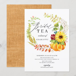 Invitación Calabaza de color de agua Té de ducha de la corona