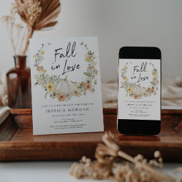 Invitación Calabaza de cosecha floral cae al amor ducha de no