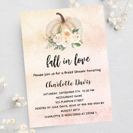 Invitación Calabaza de ducha de novia se enamora crema de luj