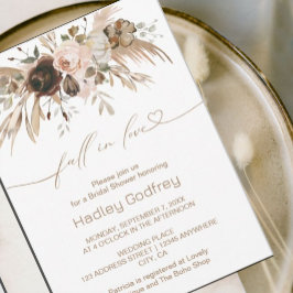 Invitación Calabaza de flores de Boho cae al amor ducha de no