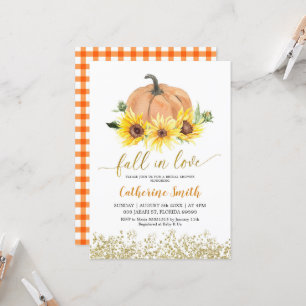 Invitación Calabaza de girasol caída en la ducha de novia de
