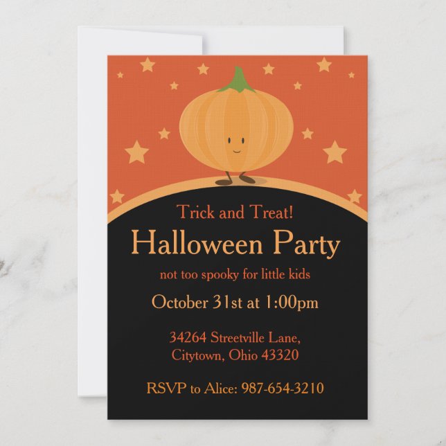 Invitación Calabaza de Halloween (Anverso)