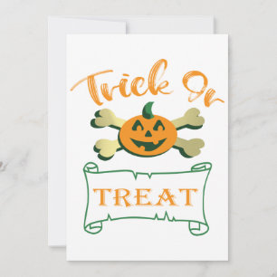Invitación Calabaza de Halloween con truco o tratar cruces