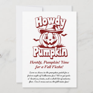 Invitación Calabaza de Halloween: divertida calabaza Howdy