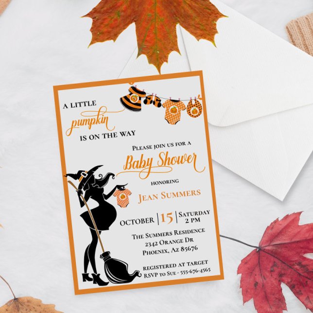 Invitación Calabaza de Halloween en el camino a Baby Shower b (Subido por el creador)