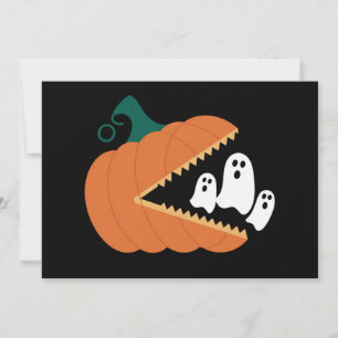 Invitación Calabaza de Halloween Fantasmas Divertidos Niños C