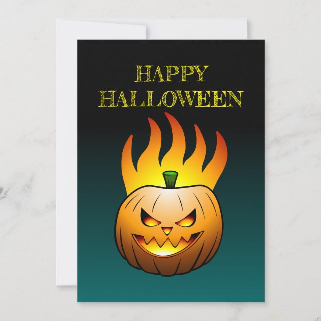 Invitación Calabaza de Halloween Jack-o-lantern (Anverso)