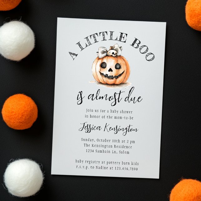 Invitación Calabaza de Halloween Pequeño Boo Cuo Baby Shower (Subido por el creador)