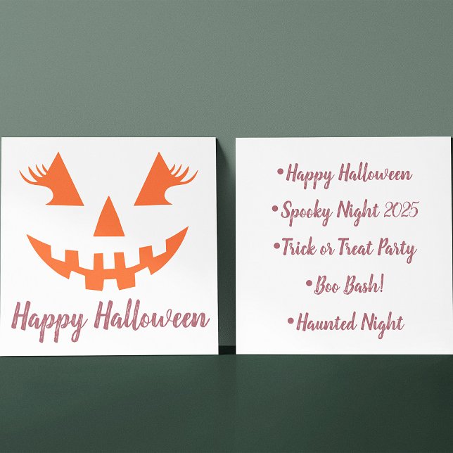 Invitación Calabaza de Halloween personalizada femenina Jack  (Subido por el creador)