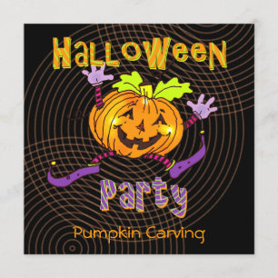 Invitación Calabaza de Halloween que talla al fiesta