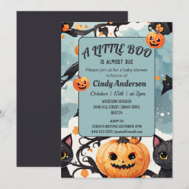 Invitación Calabaza de Halloween una pequeña ducha de bebé li