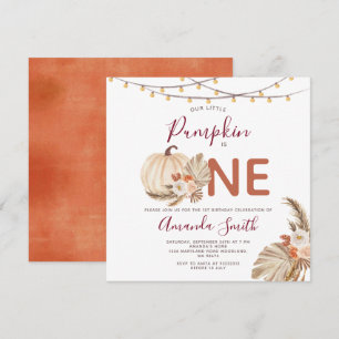 Invitación Calabaza de hierba de Pampas Boho es una floral de