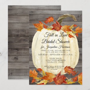 Invitación Calabaza de hojas de otoño acuarela rusa ducha de