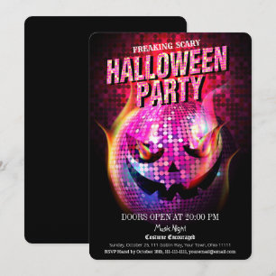 Invitación Calabaza de Jack Disco Ball Espeluznante Halloween