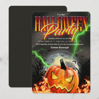 Invitación Calabaza de Jack O Lantern Disco Bola Halloween Es