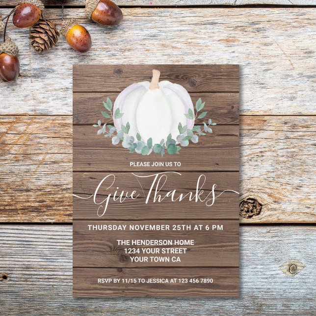 Invitación Calabaza de la cena de Acción de Gracias (Subido por el creador)