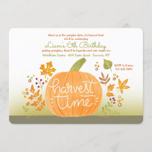 Invitación Calabaza de la Cosecha