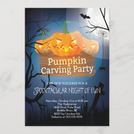 Invitación Calabaza de la diversión de Spooktacular que talla