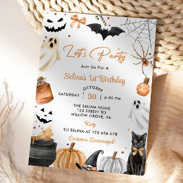 Invitación Calabaza de la Fiesta de Halloween de Cumpleaños F