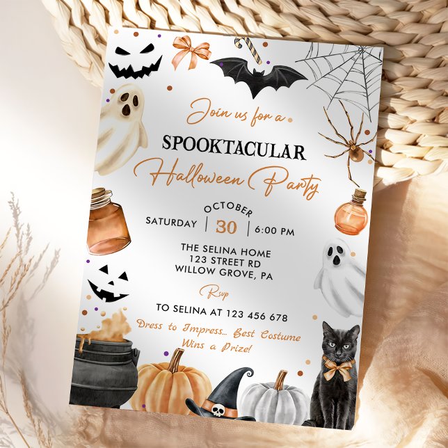 Invitación Calabaza de la fiesta fantasma de Boo Cute (Subido por el creador)