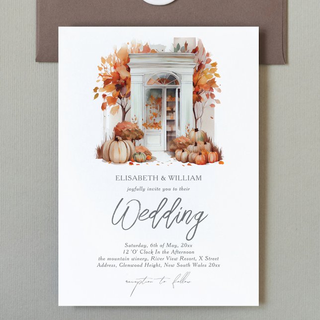 Invitación Calabaza de la puerta delantera del Boda de otoño (Subido por el creador)