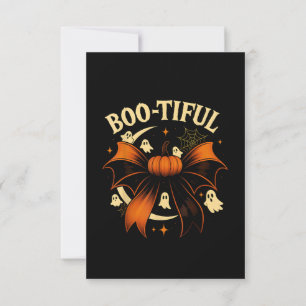 Invitación Calabaza de lazo coqueta de Halloween divertida y