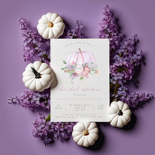 Invitación Calabaza de Lilac otoño y ducha de novia con flore (Subido por el creador)
