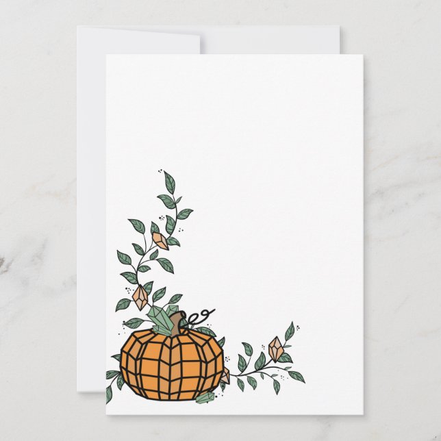 Invitación Calabaza de Naranja geométrico lindo Feliz Hallowe (Anverso)