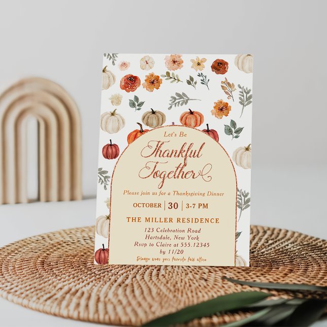 Invitación Calabaza de Otoño Agradecida Juntos (Subido por el creador)