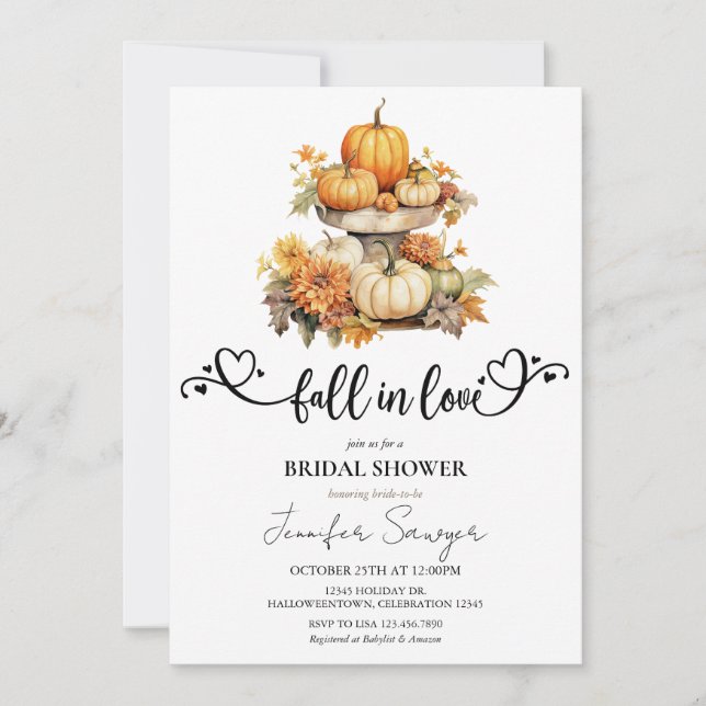 Invitación Calabaza de otoño | Caída enamorada | Caída de la  (Anverso)